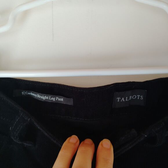 Talbots black Straight Leg Black Corduroy Pants Size 8 - Picture 3 of 8